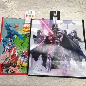2-pc Star Wars and Marvel Comics Hulk Toy Bags 13in x 13in